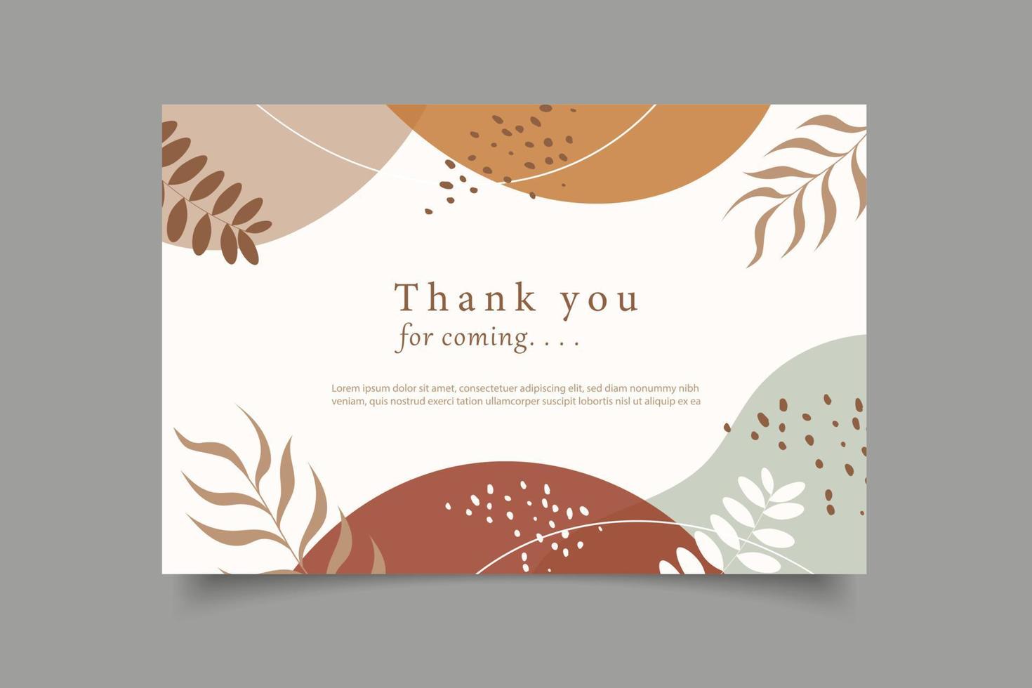 Thank you wedding card template design collection vector