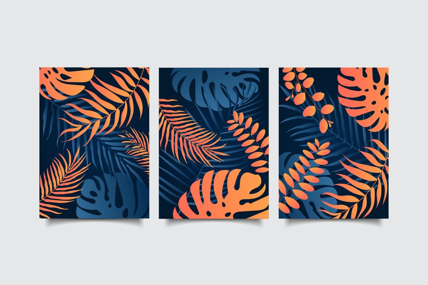 abstract gradient tropical leaves background vector