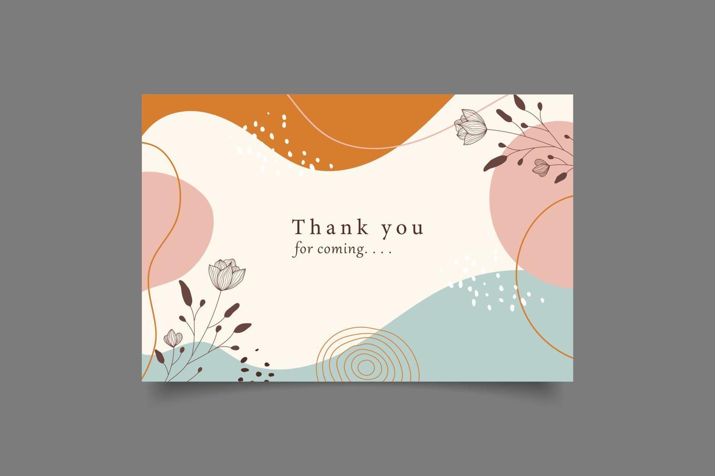 gracias plantilla de tarjeta de boda dibujo colección minimalista vector