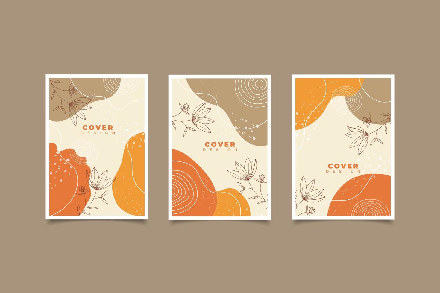 Hand draw abstract modern covers template with shapes design collection vector