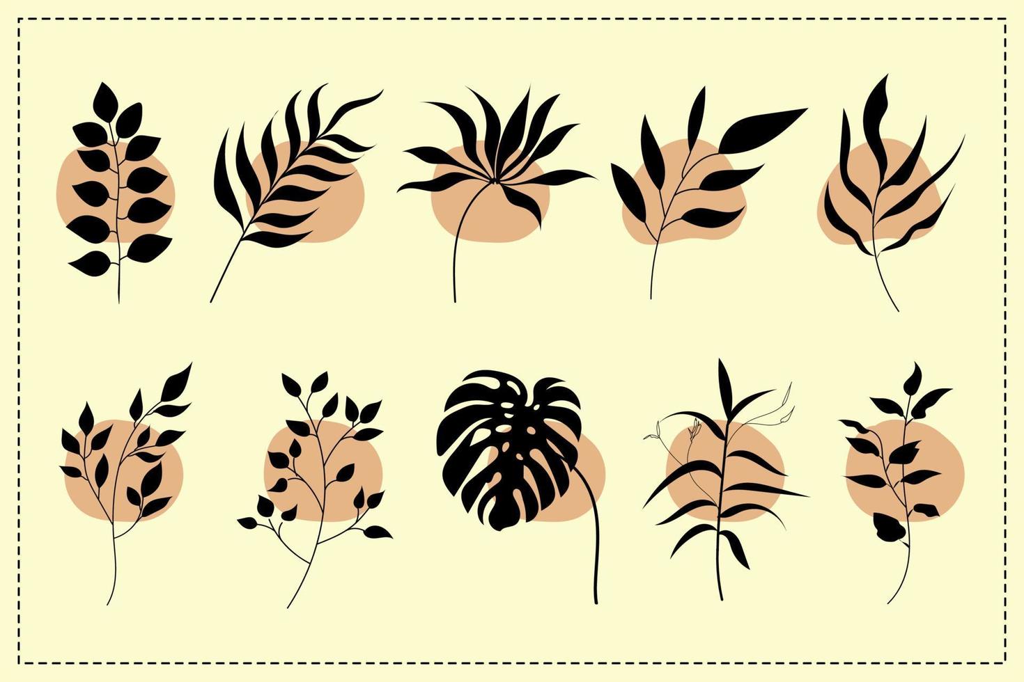 set of vector hand draw floral element decorative