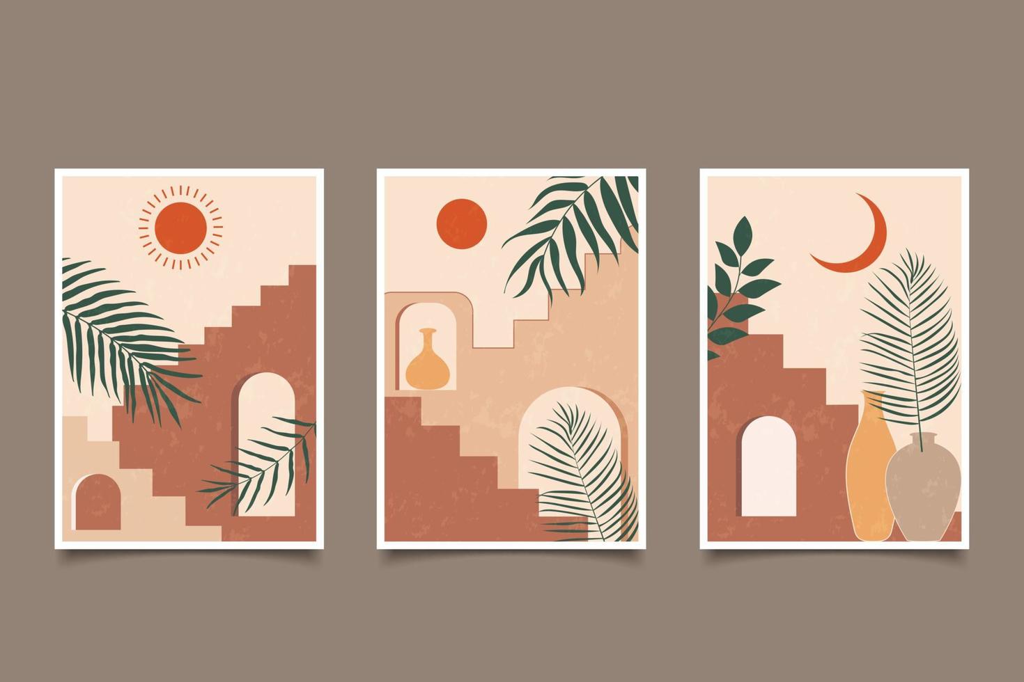 diseño contemporáneo boho en conjunto imprimible de estilo vintage vector