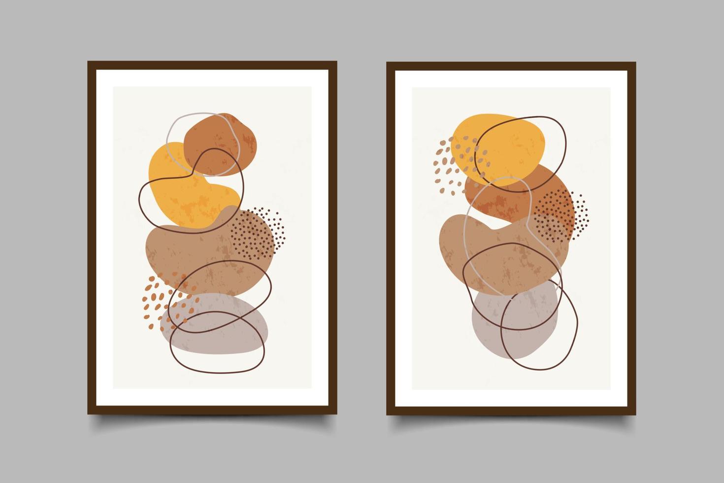 Abstract aesthetic contemporary modern shapes in vintage style for wall decoration vector