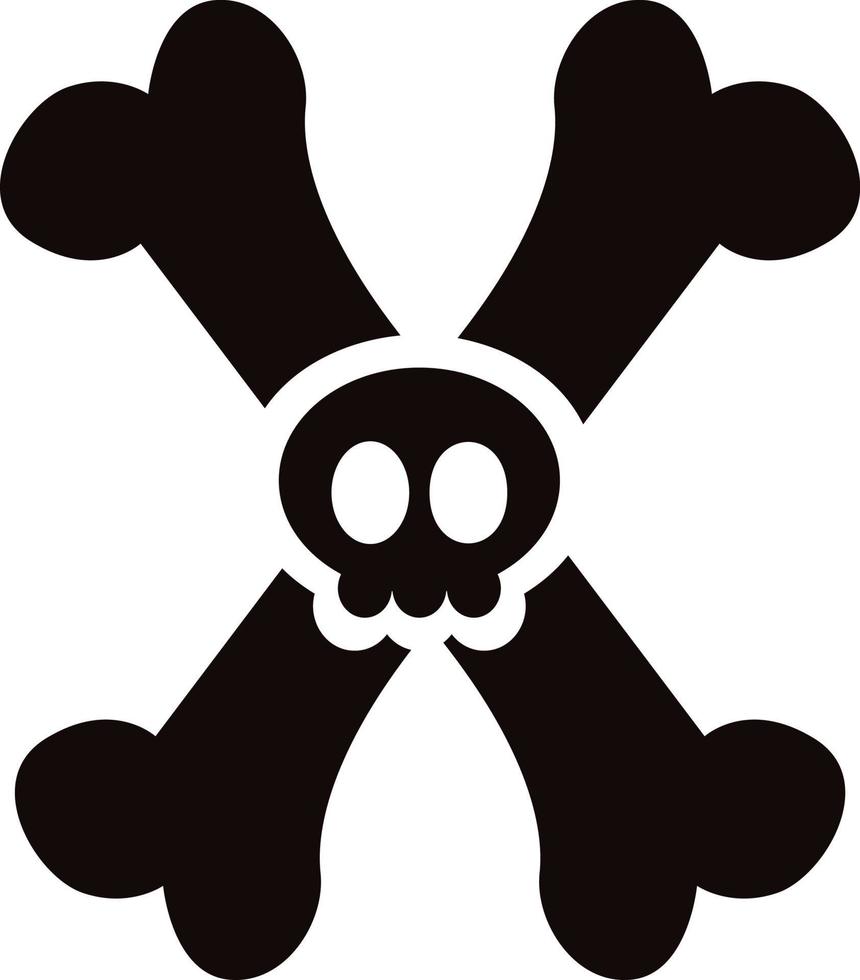 vector illustration of bones and skull icon with black color