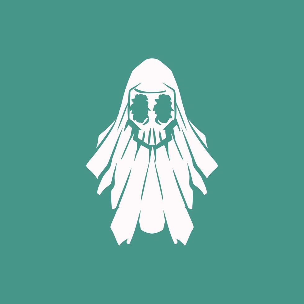 white cartoon ghost vector illustration