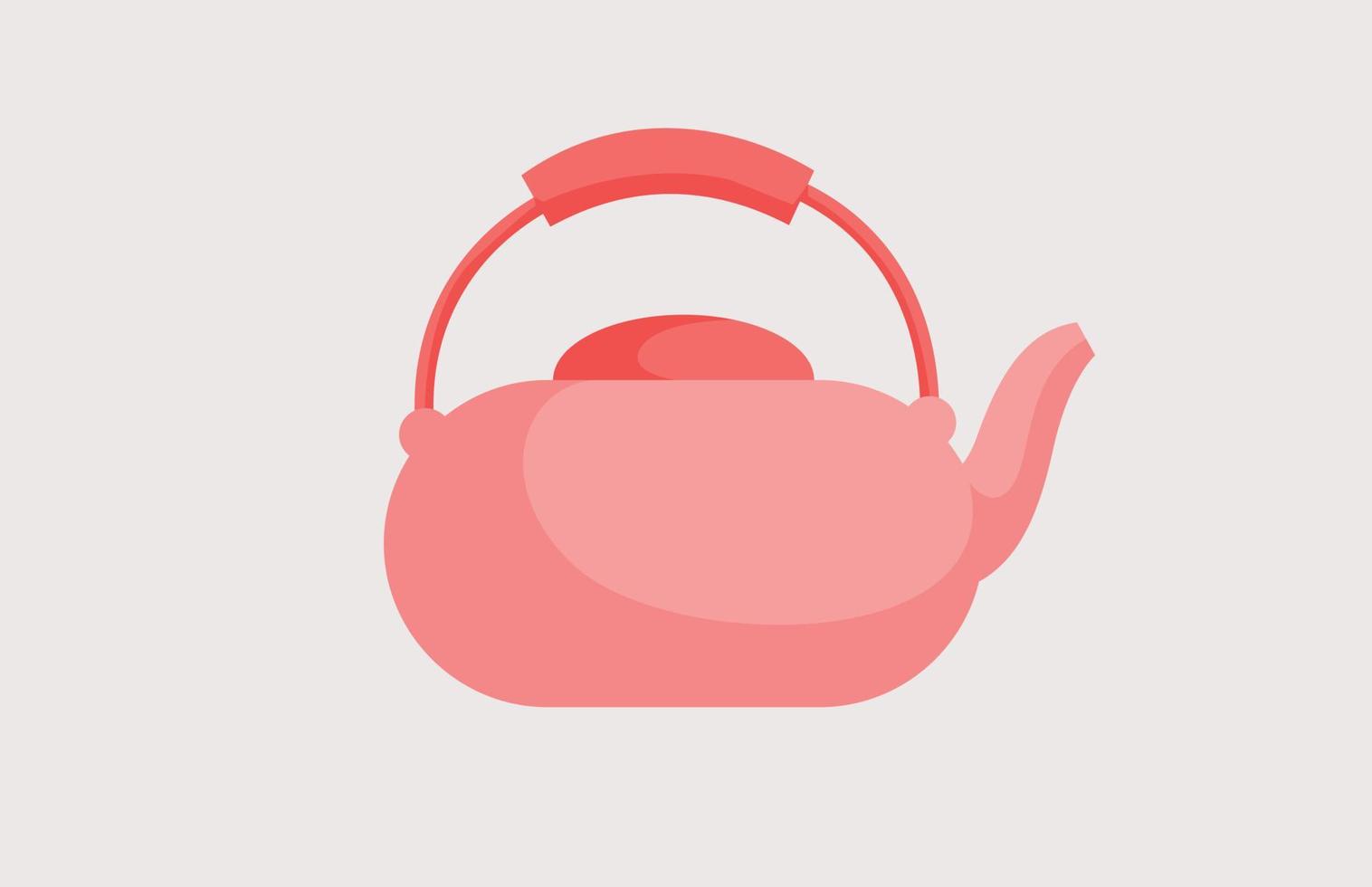 small teapot, household appliances vector illustration