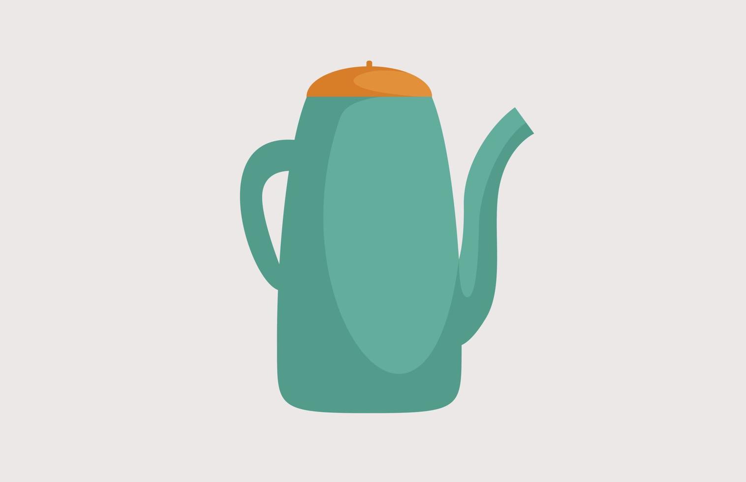 big teapot, household appliances vector illustration