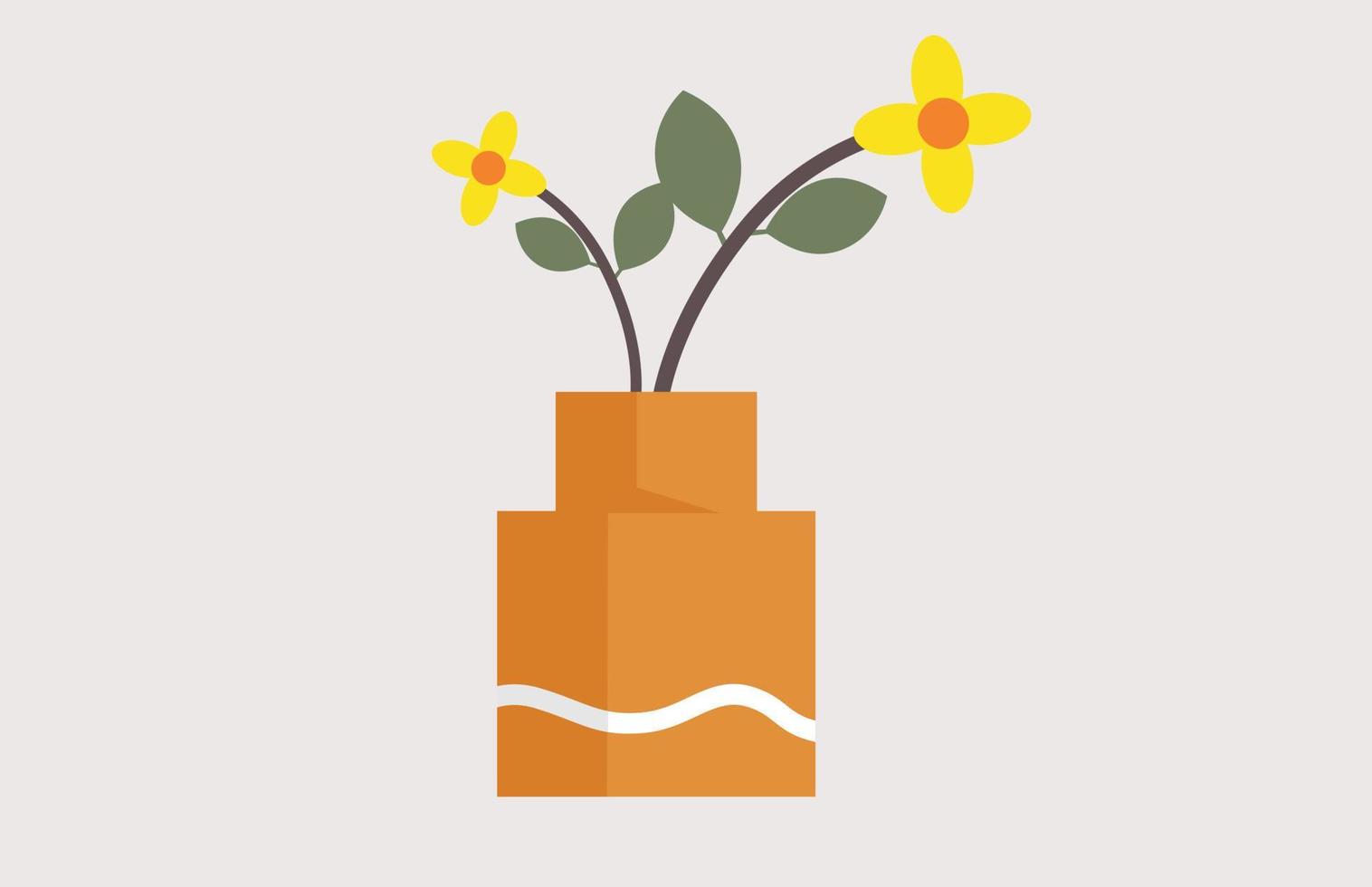 flower pot, household appliance vector illustration