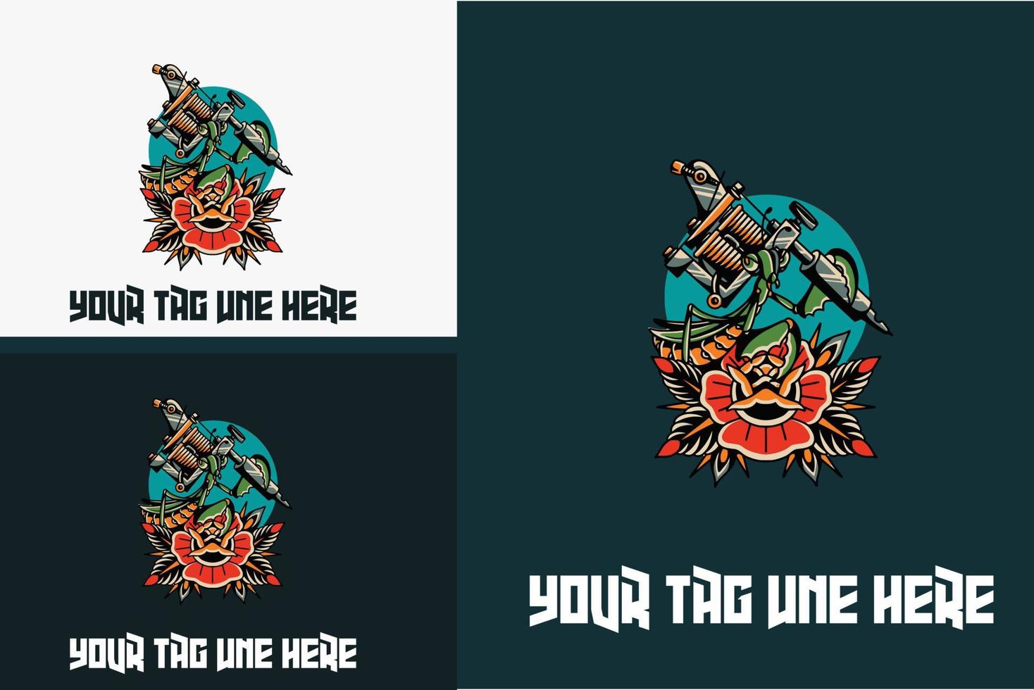 tattoing flowers vector illustration design fullcolor