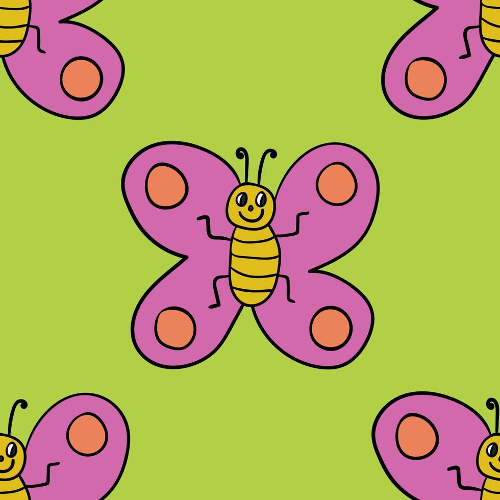 Colorful seamless pattern with butterfly. Wrapping paper, background. vector