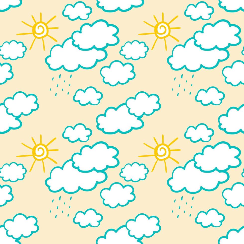 Seamless pattern with clouds, sky pattern. vector