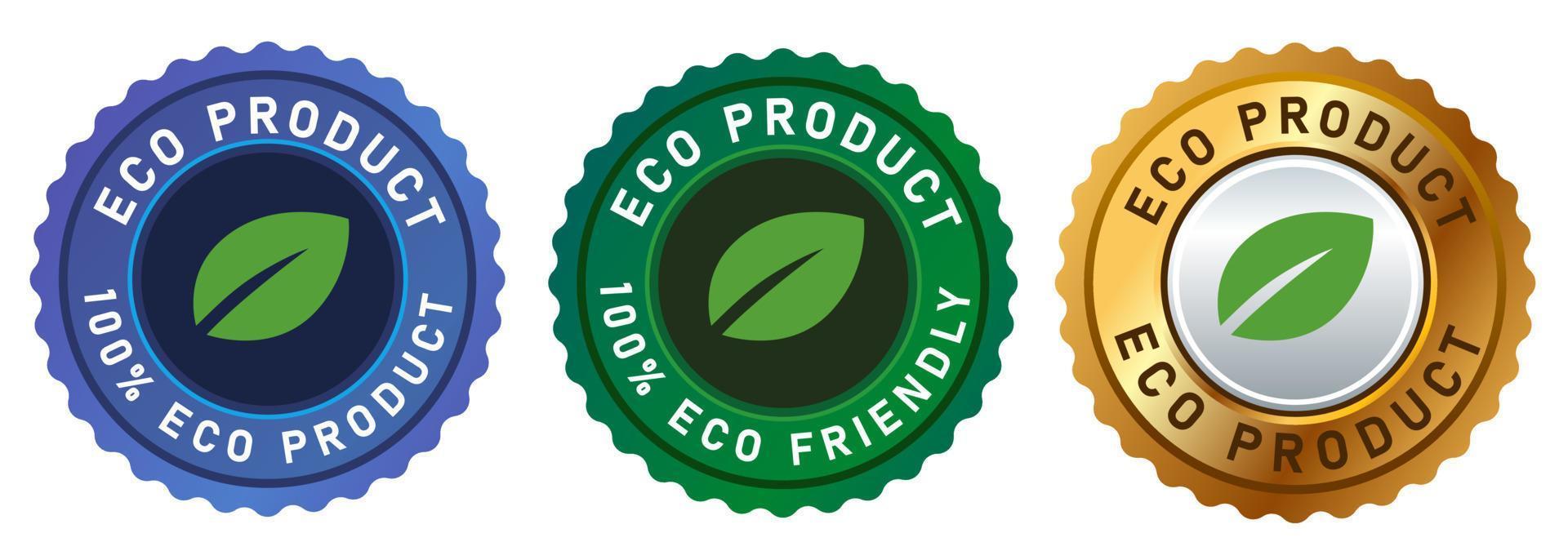 eco producto comida emblema sello signo etiqueta símbolo 100 por ciento sello vector