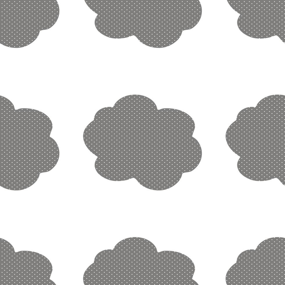 Seamless pattern with gray pop art clouds vector