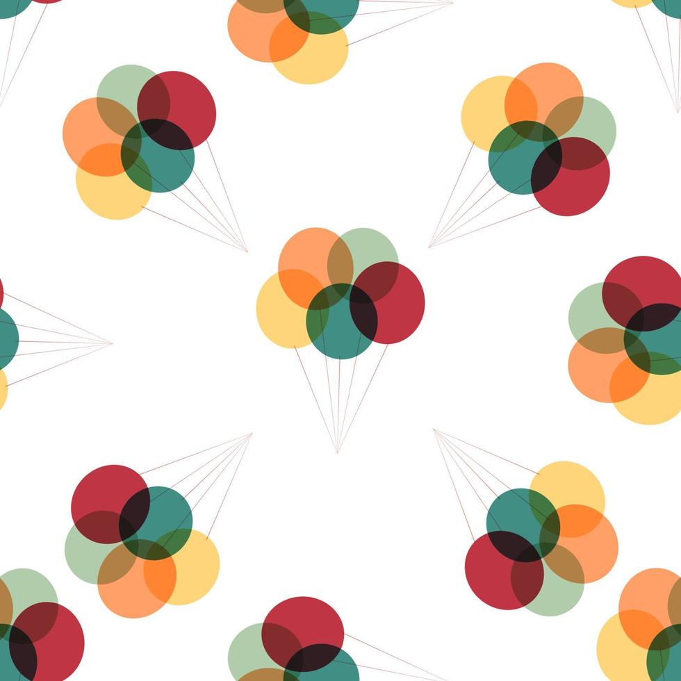 fondo retro transparente con globos de fiesta de diferentes colores vector