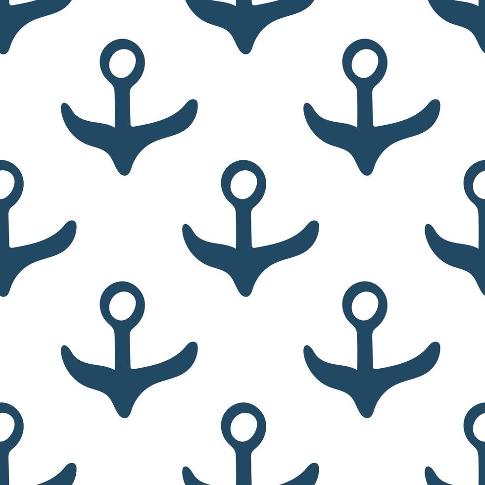 seamless patternaAnchor seamless pattern isolated on white background. vector