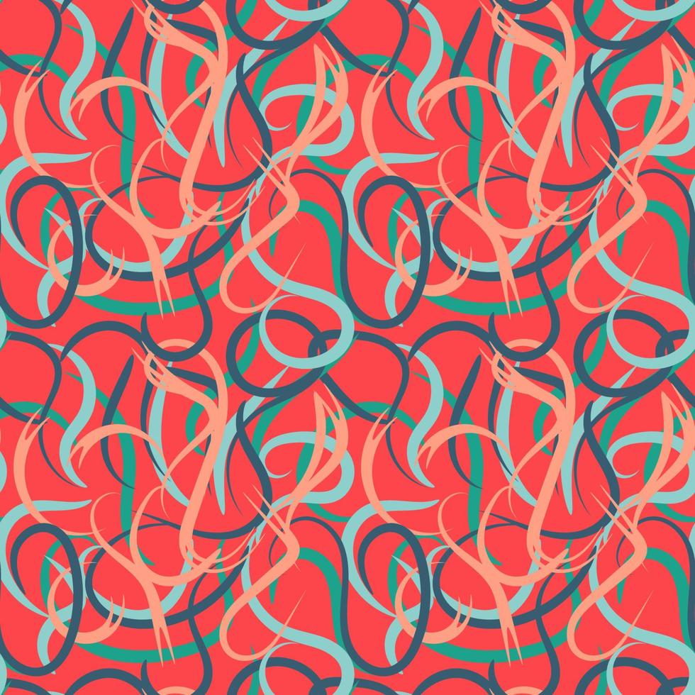 Abstract hand drawn doodle thin line wavy seamless pattern. vector