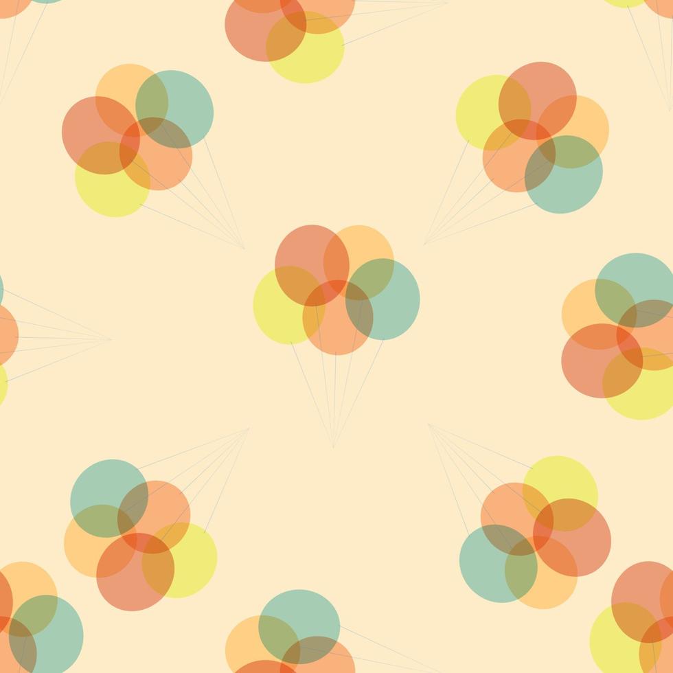 fondo retro transparente con globos de fiesta de diferentes colores vector