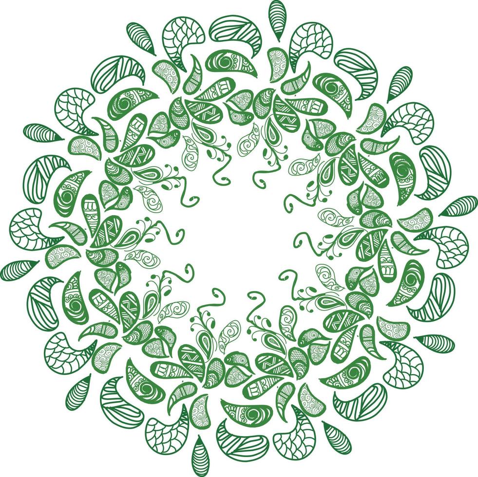Green ethnic manadala design for background vector