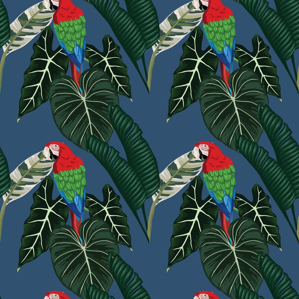 hermosa mano tropical dibujar fondo diseño sin costuras vector