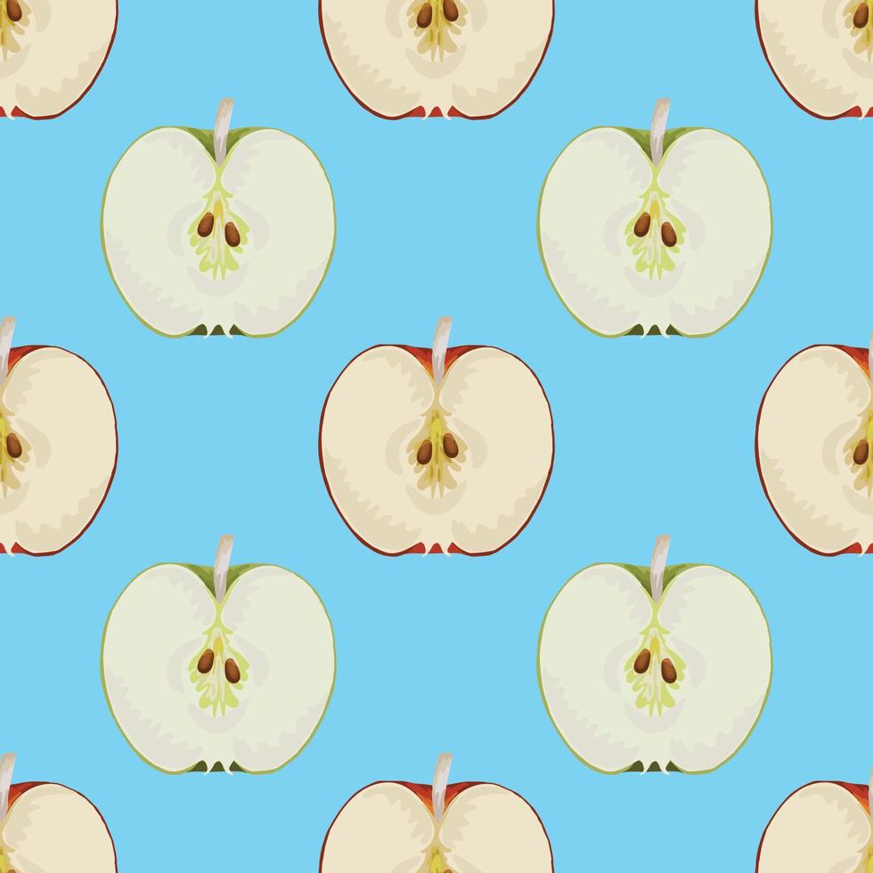 sweet and fresh fruits drawing seamless background pattern design vector