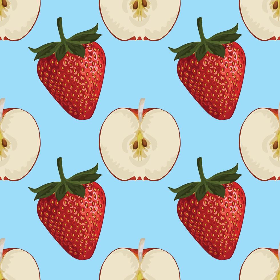 cute colorful and fresh fruits seamless background pattern design vector