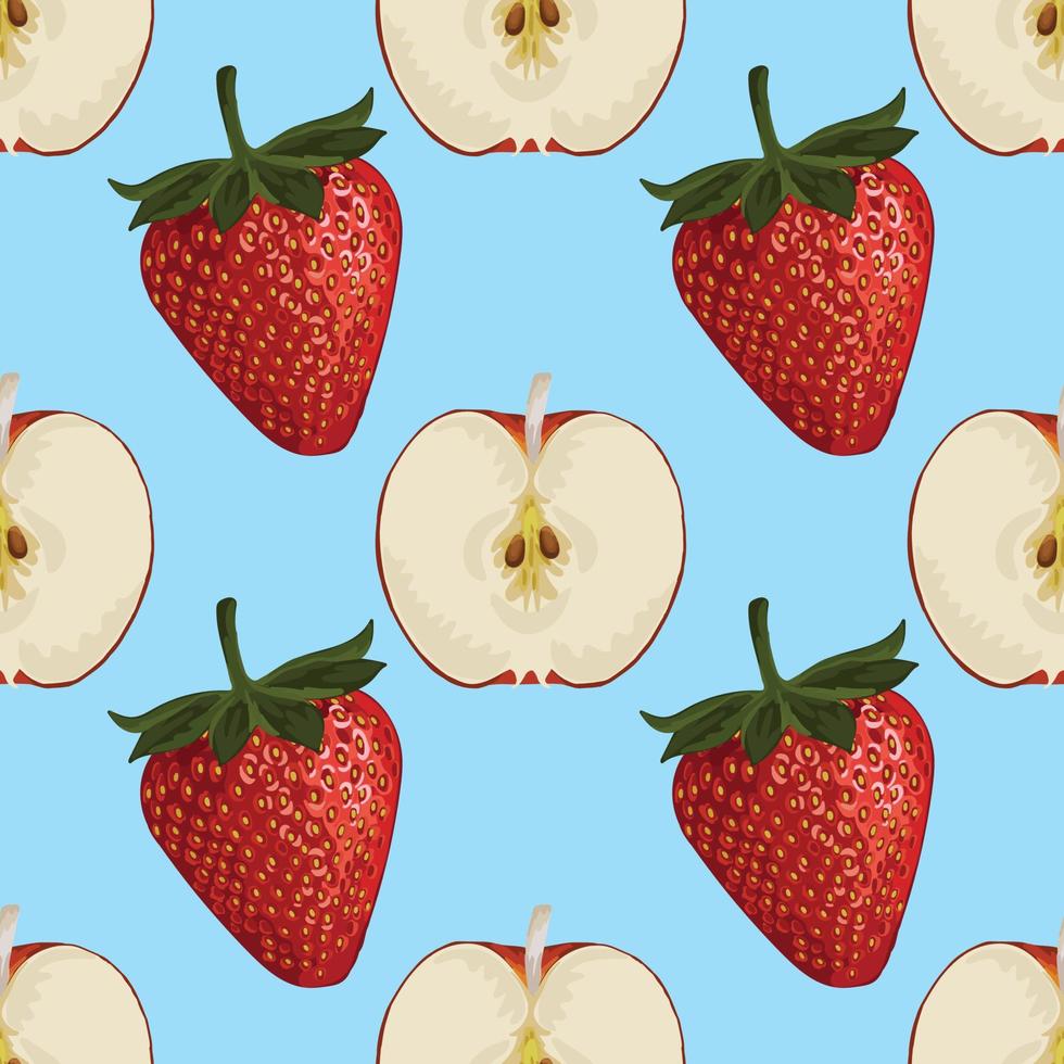 cute colorful and fresh fruits seamless background pattern design vector