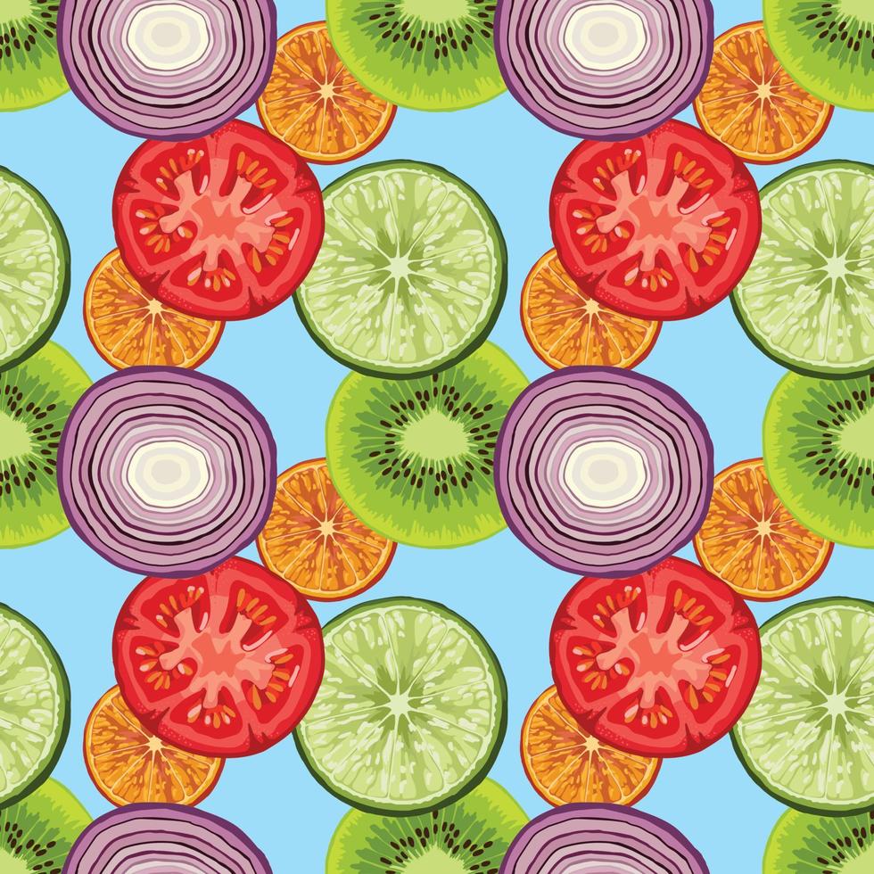fresh fruits and vegetable seamless design pattern art vector for paper wrapping