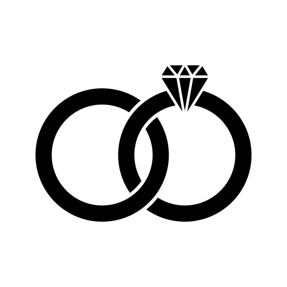 anillos de joyería ilustración de diseño aislado de icono de joyería. signo simple del icono del anillo de diamantes. Símbolos de icono de anillo de joyería moderno y moderno para logotipo, plantilla, sitio web. vector