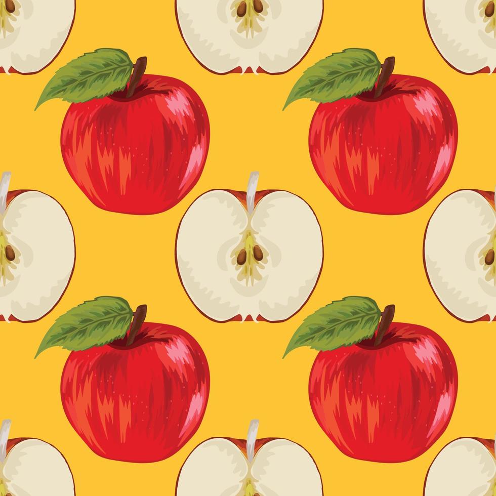 cute colorful and fresh fruits background pattern design vector