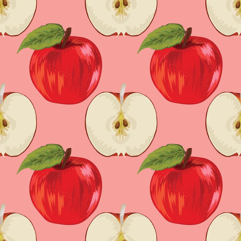 cute colorful and fresh fruits seamless background design vector