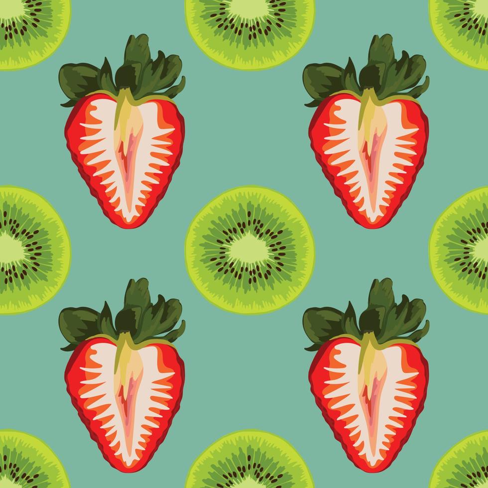 beautiful fresh hand draw fruits seamless pattern design vector