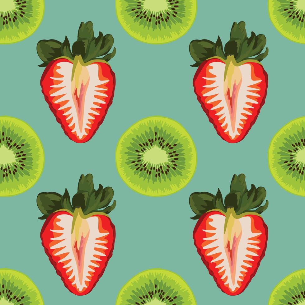 hermosa mano fresca dibujar frutas diseño de patrones sin fisuras vector