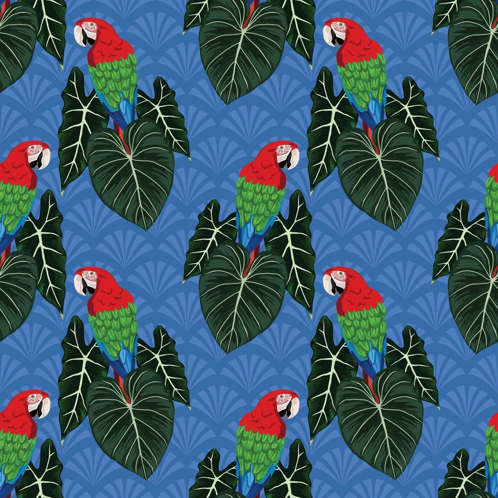 beautiful tropical hand draw seamless pattern design vector