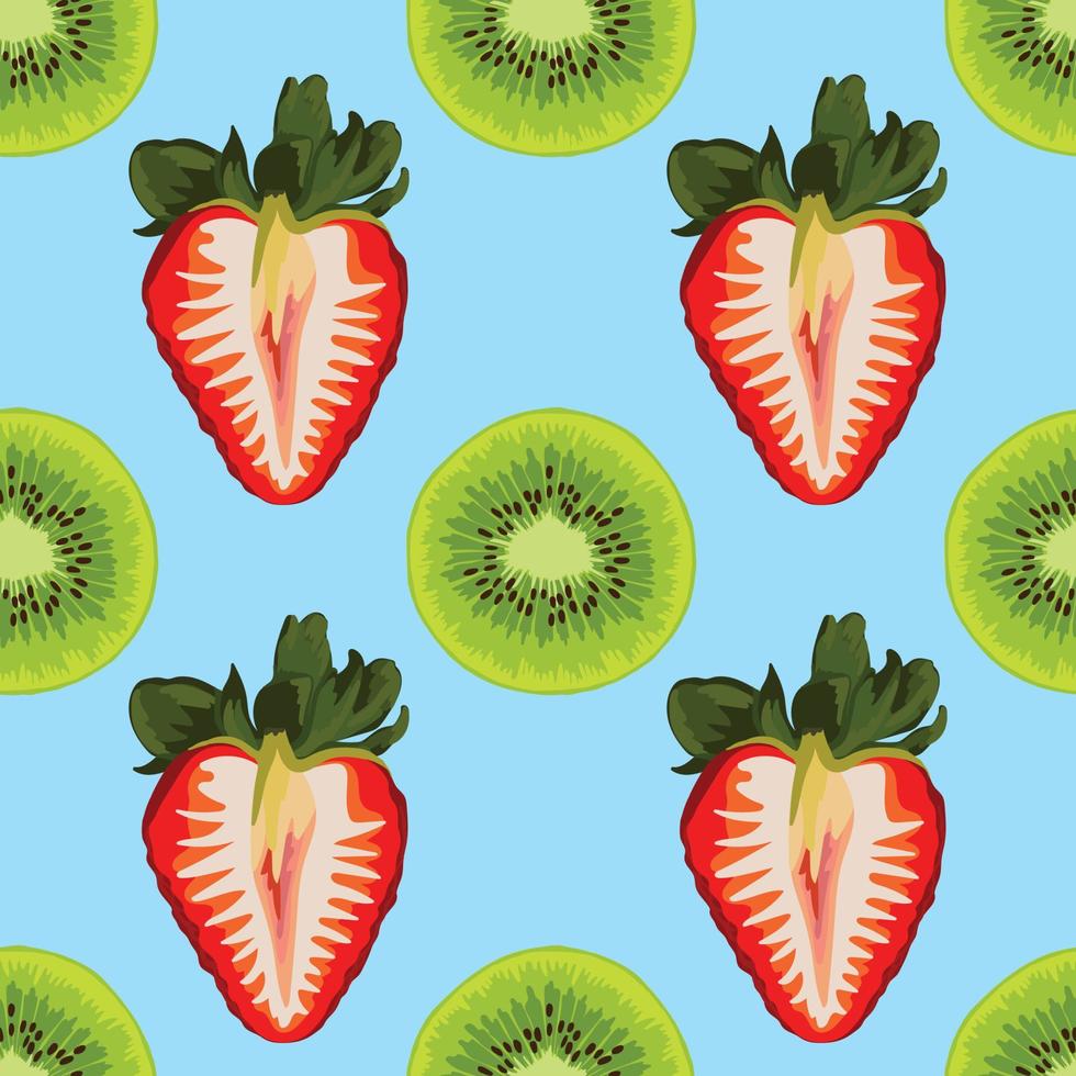 beautiful fresh hand draw fruits seamless background pattern vector
