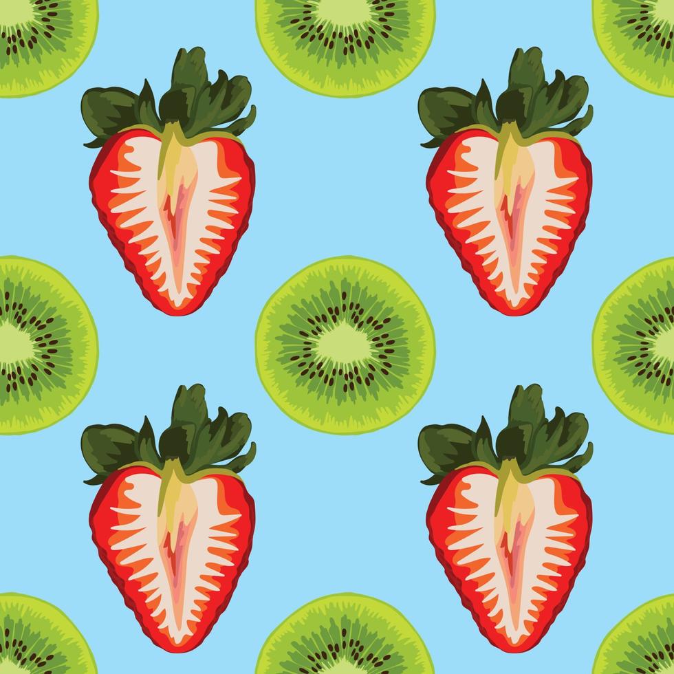 beautiful fresh hand draw fruits seamless background pattern vector