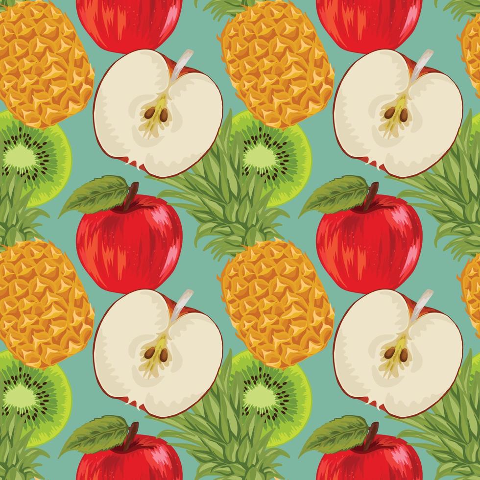 colorful hand draw fruits seamless pattern design vector