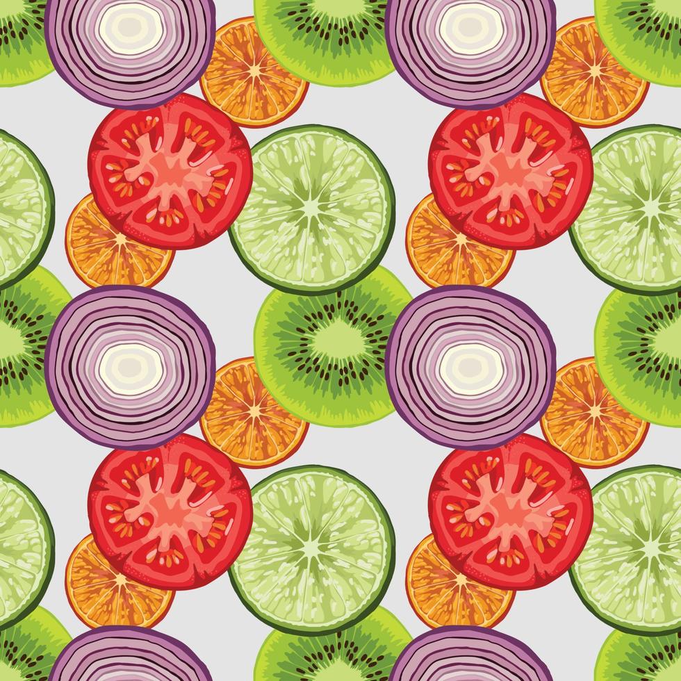 fresh fruits and vegetable seamless pattern art vector for paper wrapping