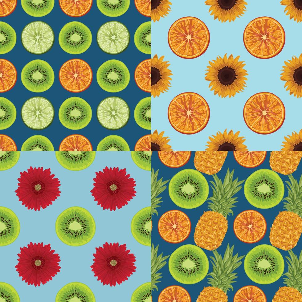 fruits and vegetable seamless design pattern art vector for paper wrapping