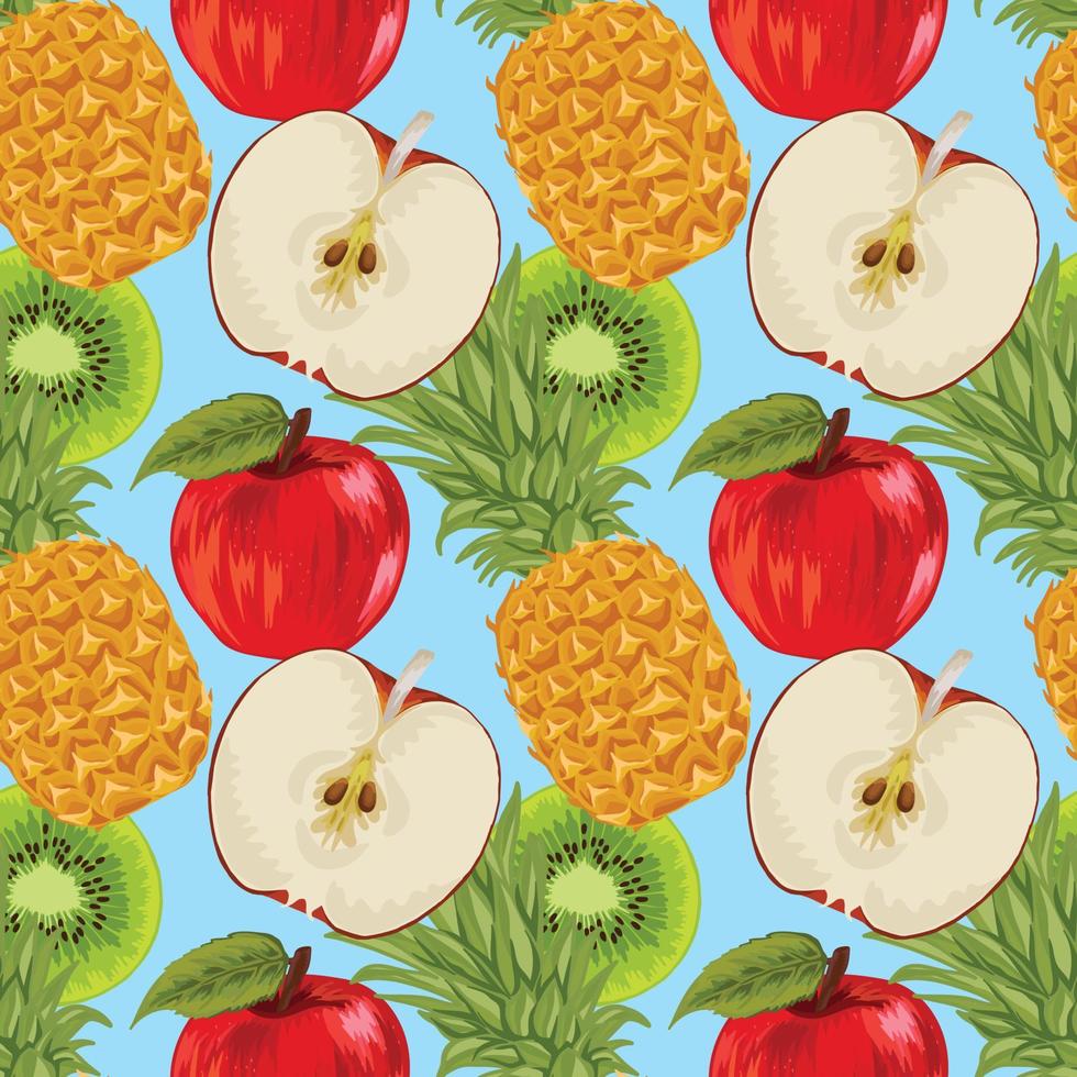 colorful hand draw fruits seamless background pattern design vector