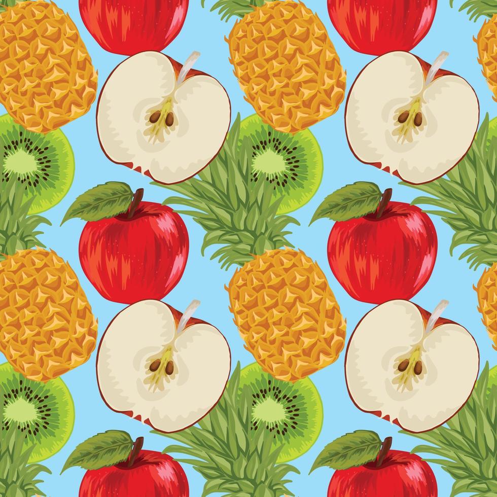 colorful hand draw fruits seamless background pattern design vector