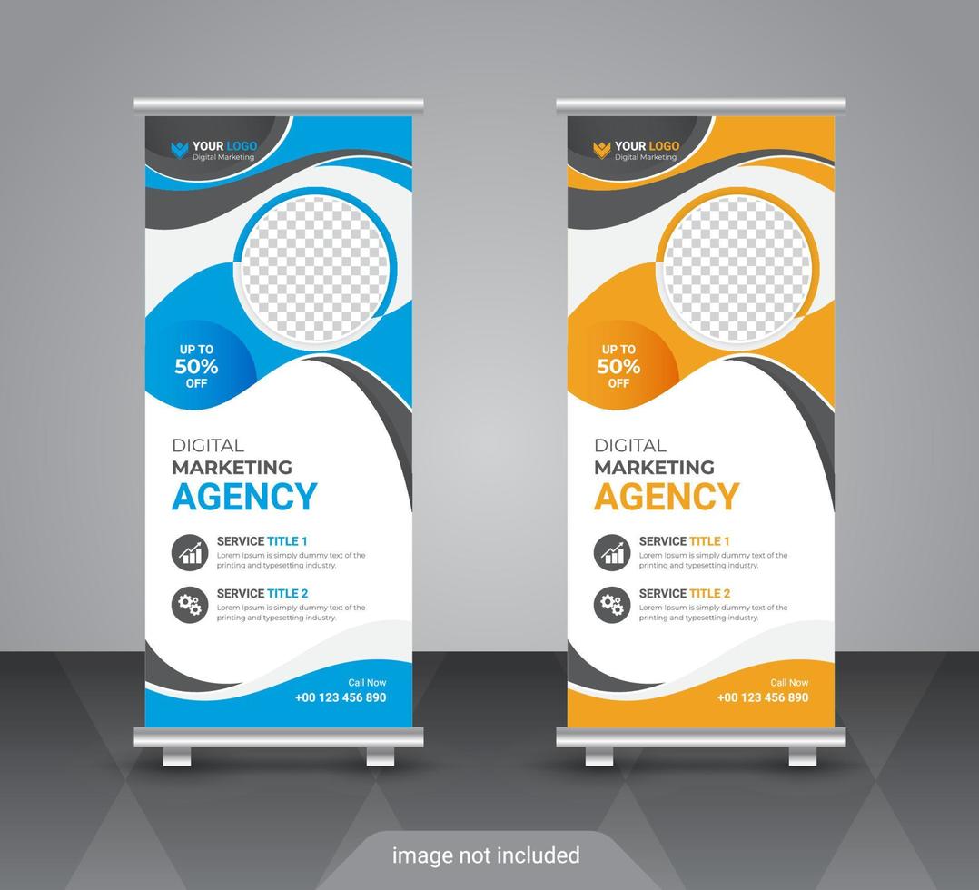 Creative corporate and business roll up banner design template vector