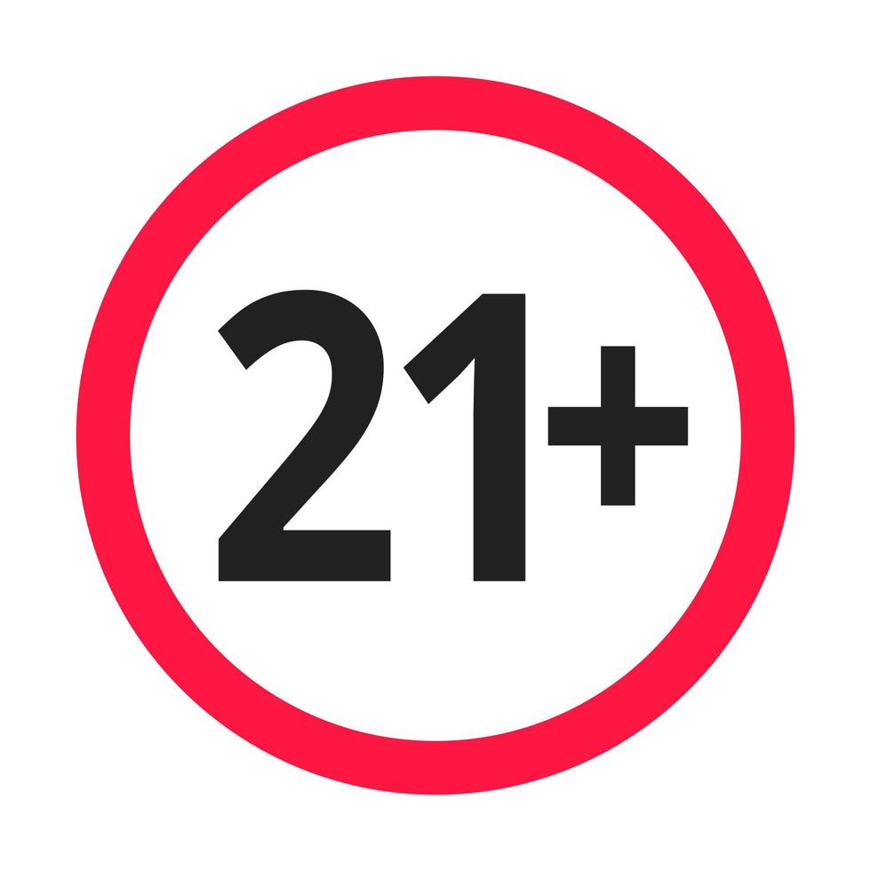 Under 21 forbidden round icon sign vector illustration.