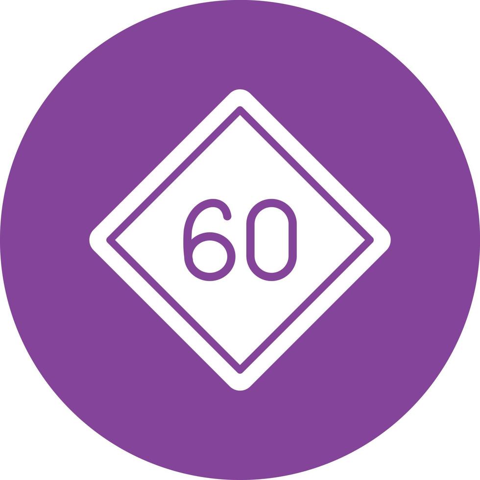 60 Speed Limit Icon Style vector