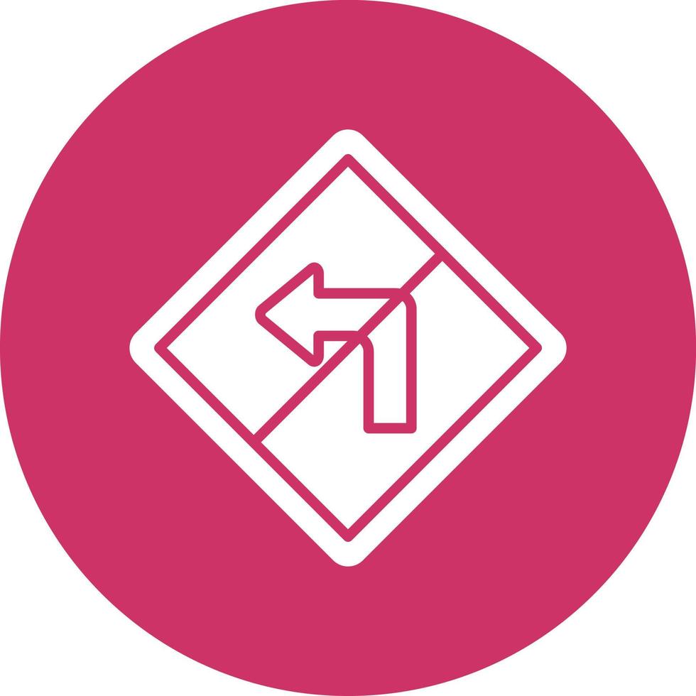 No Left Turn Icon Style vector