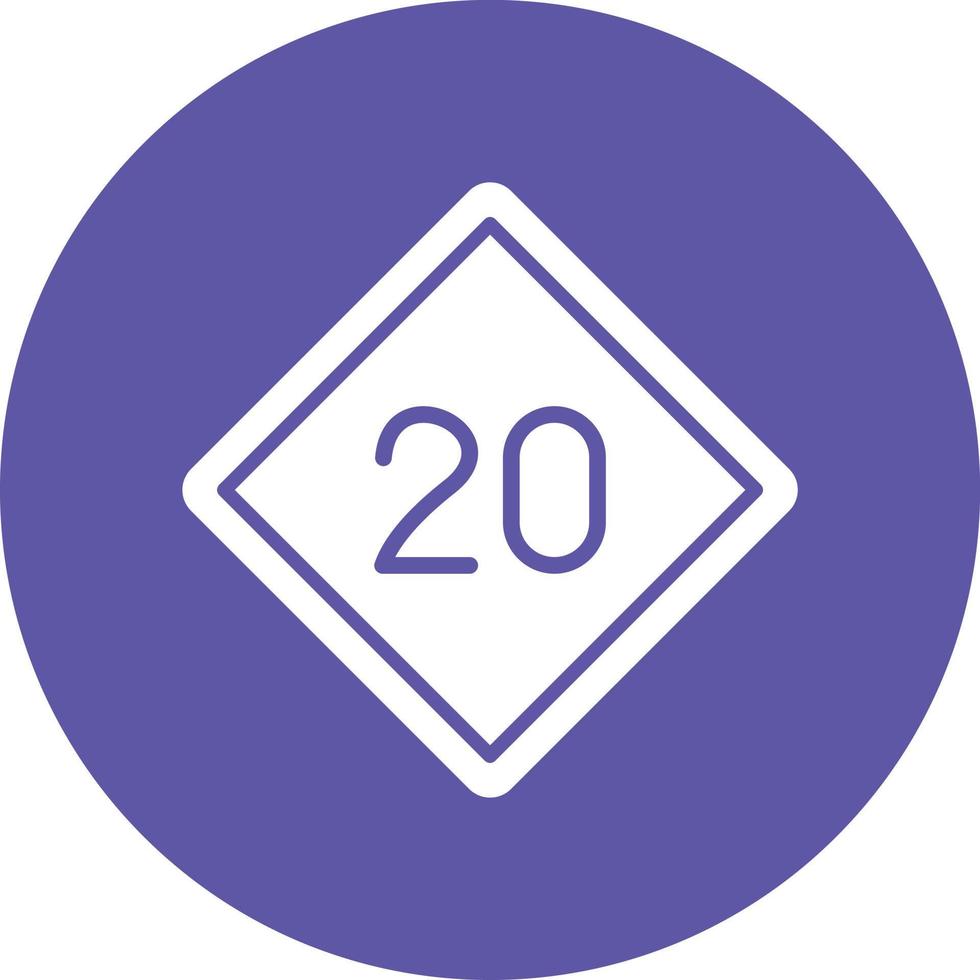 20 Speed Limit Icon Style vector