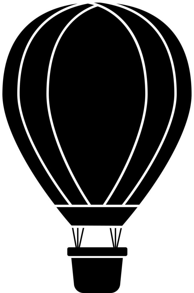 Vector illustration of a black silhouette. Silhouette of a hot air balloon. Air transport for travel.