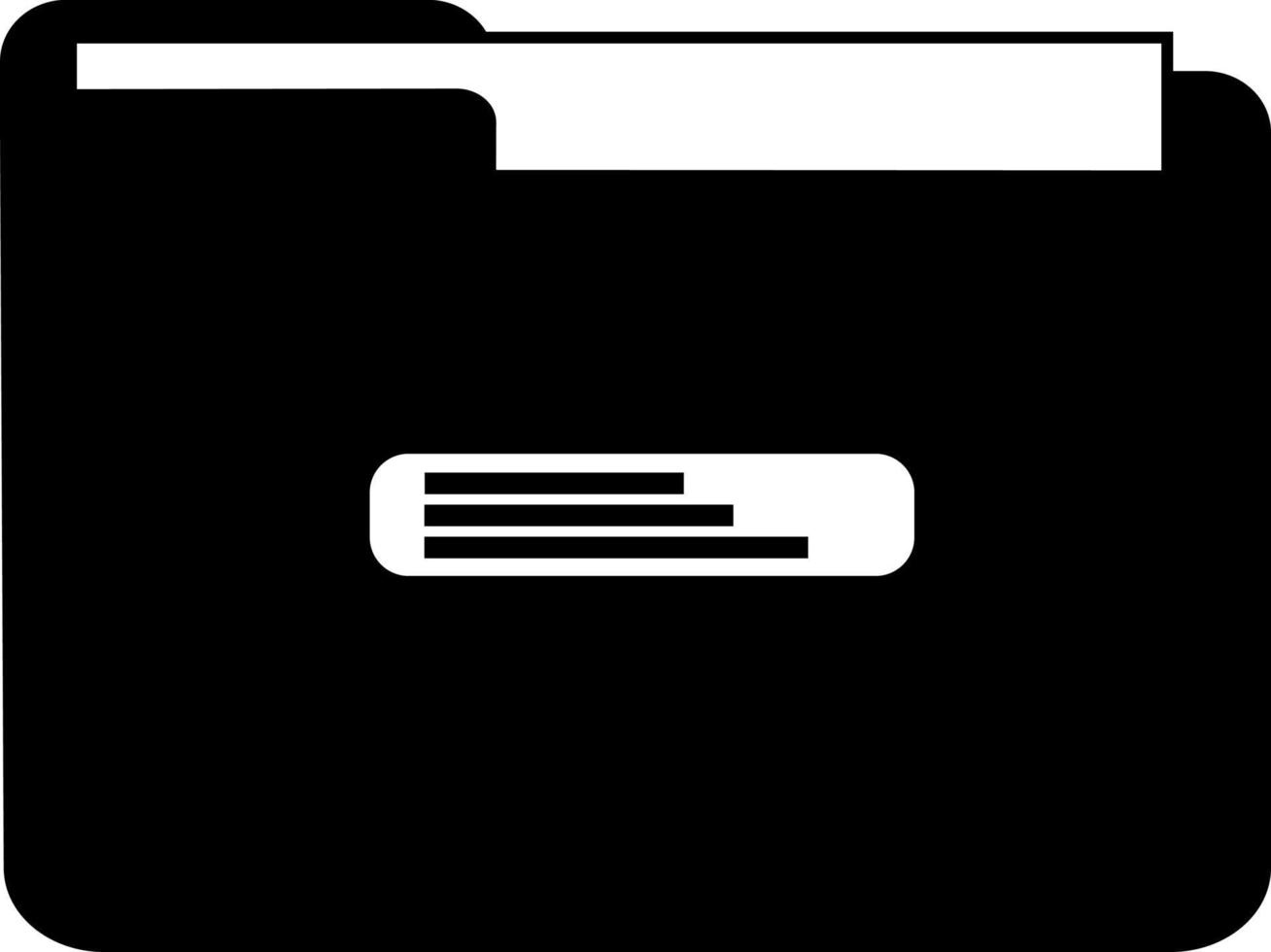 Document folder icon, black silhouette. Highlighted on a white background. Vector illustration