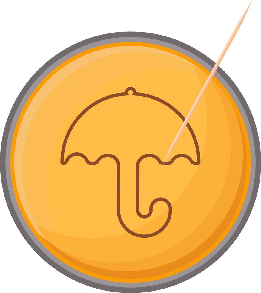 Umbrella. A collection of sugar toffees, sweets, in a game with squid. Top view on a white background. Vector illustration. A game of squid.