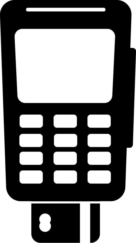 Terminal icon, payment machine, black silhouette. Highlighted on a white background. vector