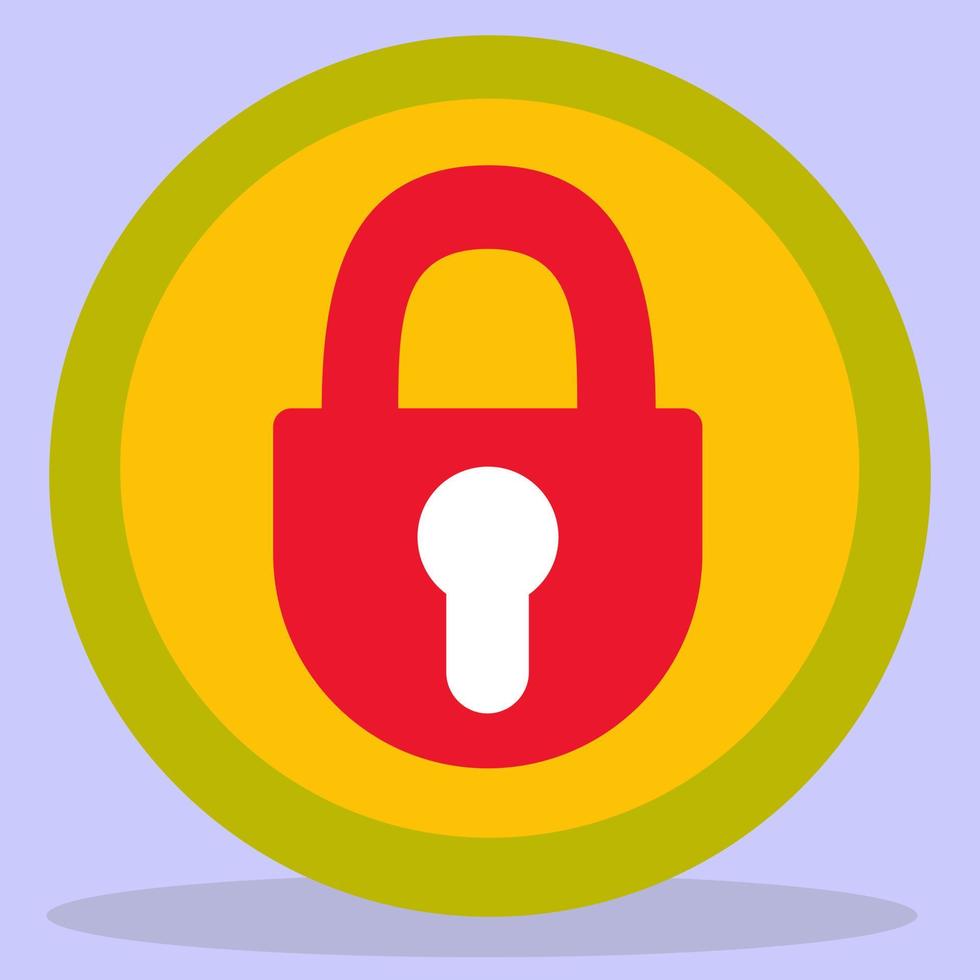 Flat Keyhole icon. A symbol inside a circle, a lock with a keyhole. vector